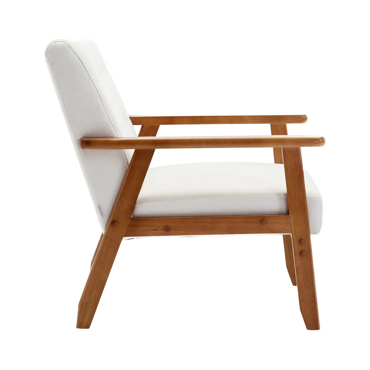 Accent Chairs Set of 2 with Side Table, Wood and Fabric Armchairs X616