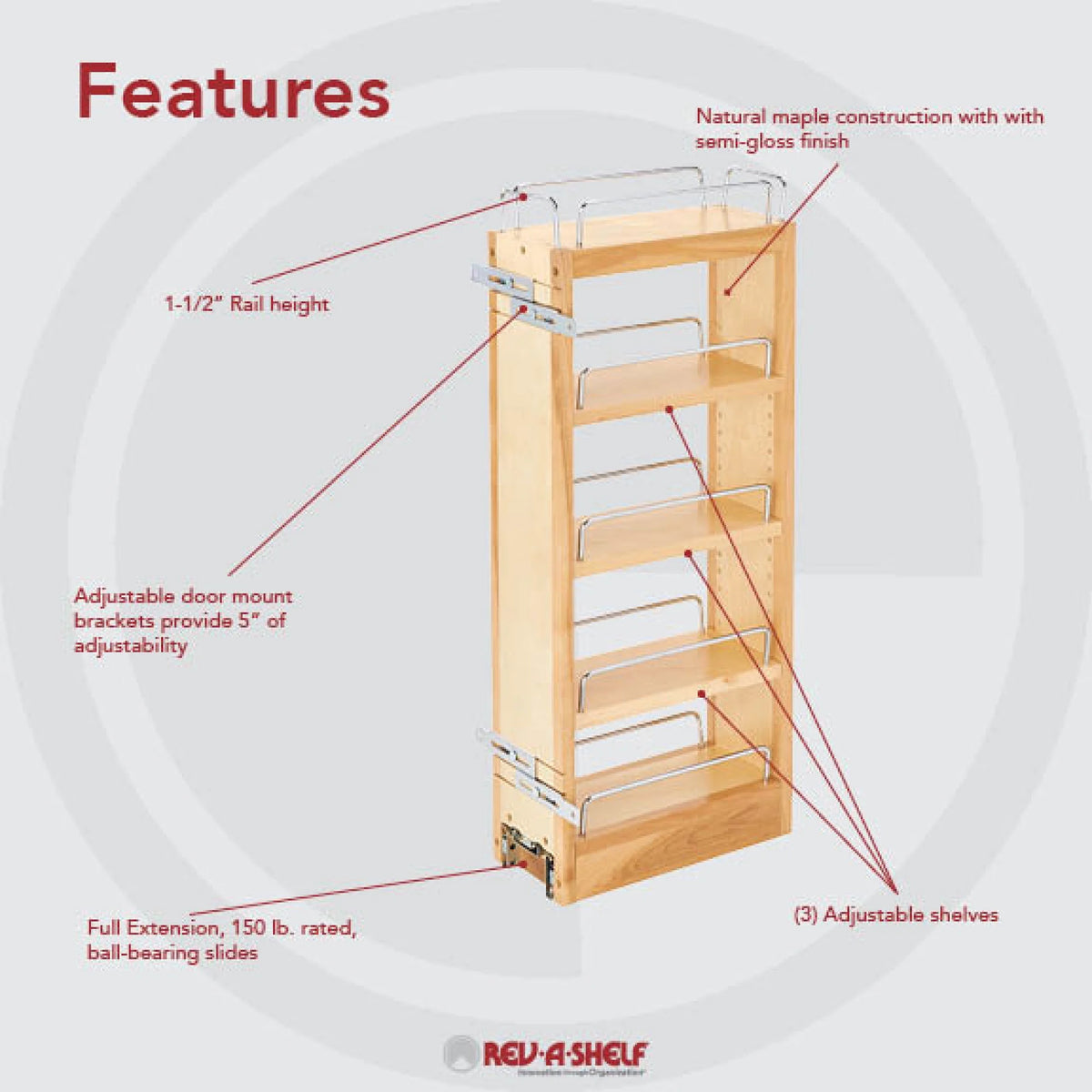 5-Inch Wood Pull Out Wall Cabinet Organizer X94897