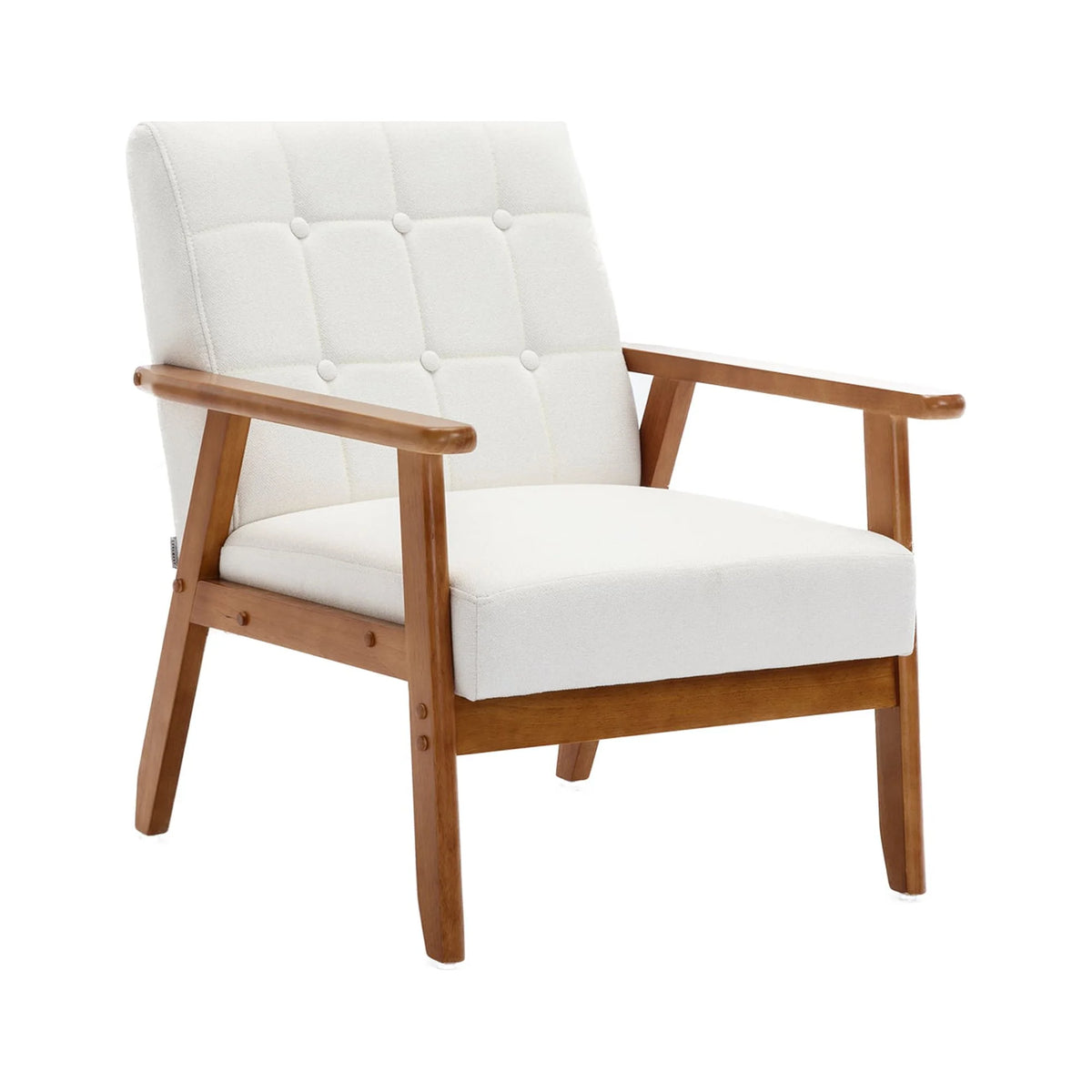 Accent Chairs Set of 2 with Side Table, Wood and Fabric Armchairs X616