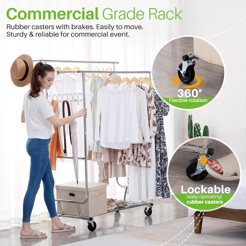 600 lbs Heavy Duty Garment Rack with Shelves T806