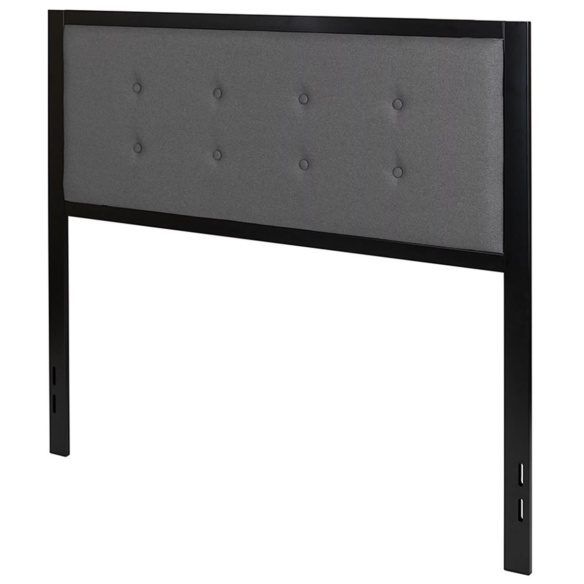 Dark Grey Fabric Tufted Full Size Metal Headboard E638293