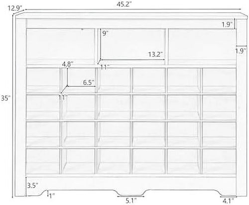 24 Shoe Cabinet with Cubbies E44604