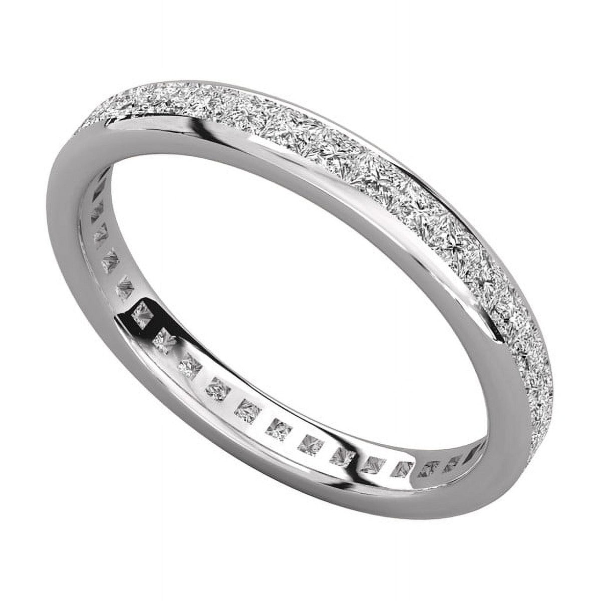 1.70MM Princess Cut Colorless Moissanite Eternity Band, 925 Silver I67108
