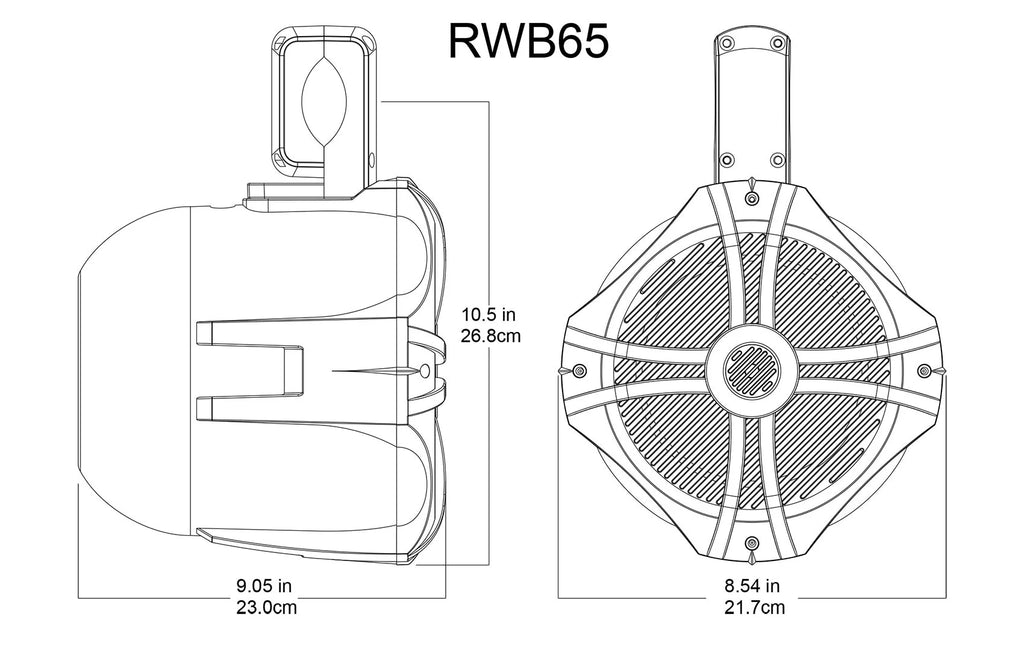 White 6.5" Marine Wakeboard Tower Speakers with Amplifier P343706