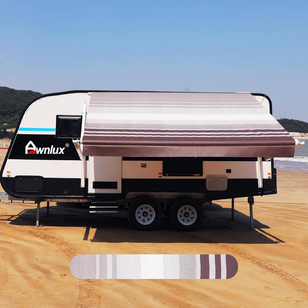 RV Awning Fabric Replacement Waterproof Vinyl Shade Screen Black Fade-10' A4990