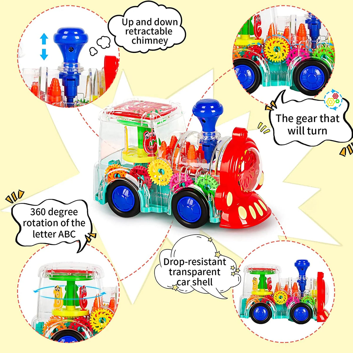 Battery-Powered Baby Train Toy with Light and Music X605072