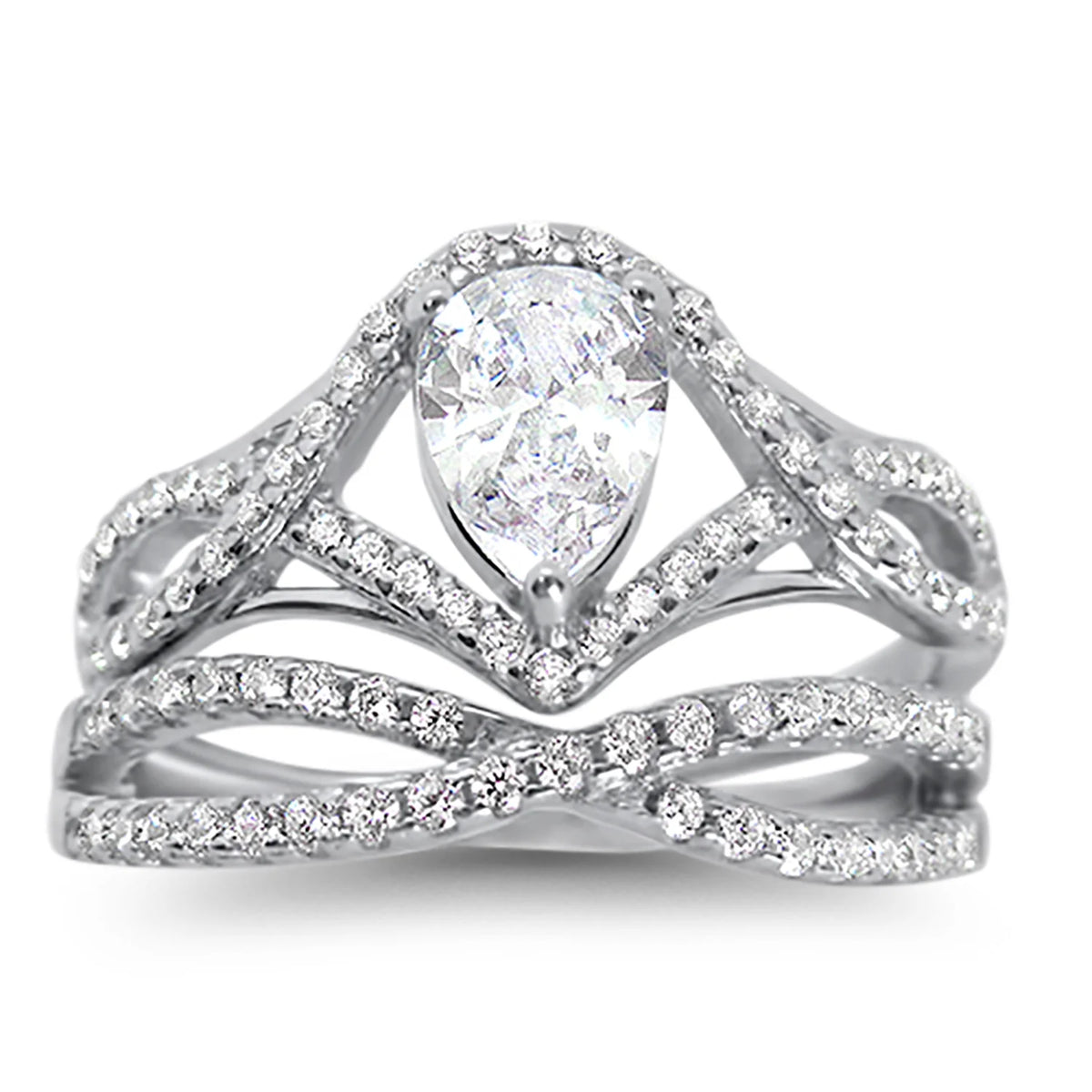 Sterling Silver Wedding Ring Set E189