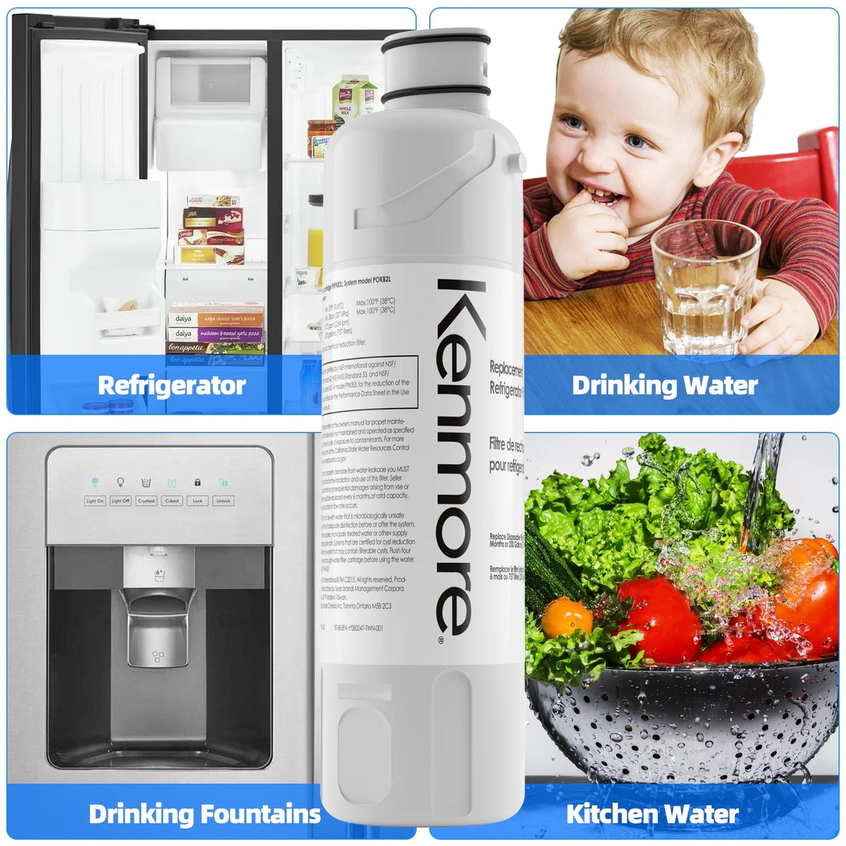 8 Pack Refrigerator Water Filter N59004