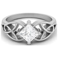 0.75 Carat Moissanite Diamond E Color VS1 Clarity 925 Silver Celtic Ring W43232