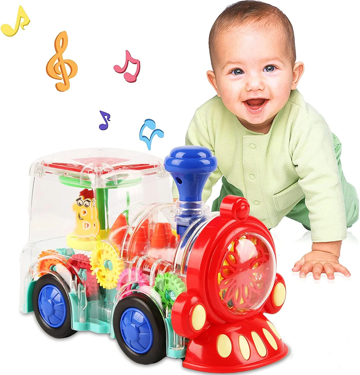 Battery-Powered Baby Train Toy with Light and Music X605072