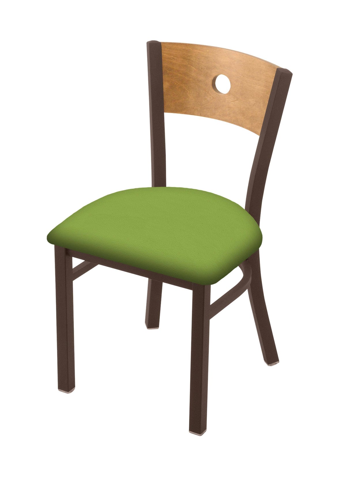 Bronze Finish Medium Back Chair with Kiwi Green Seat O82155
