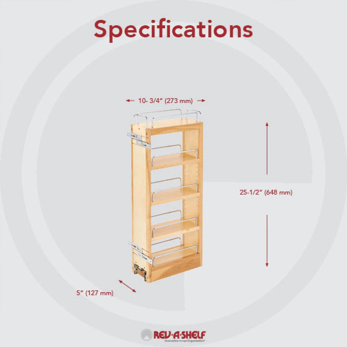 5-Inch Wood Pull Out Wall Cabinet Organizer X94897