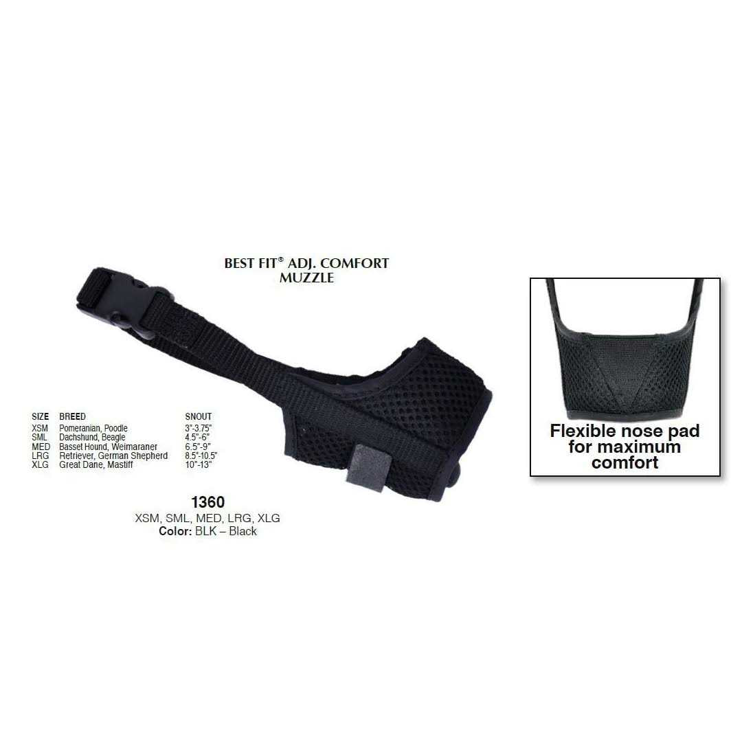 Black Adjustable Dog Muzzle J692
