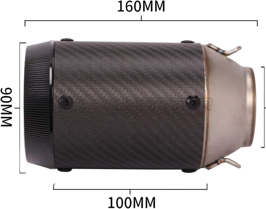 51mm Round Carbon Fiber Exhaust Muffler H980
