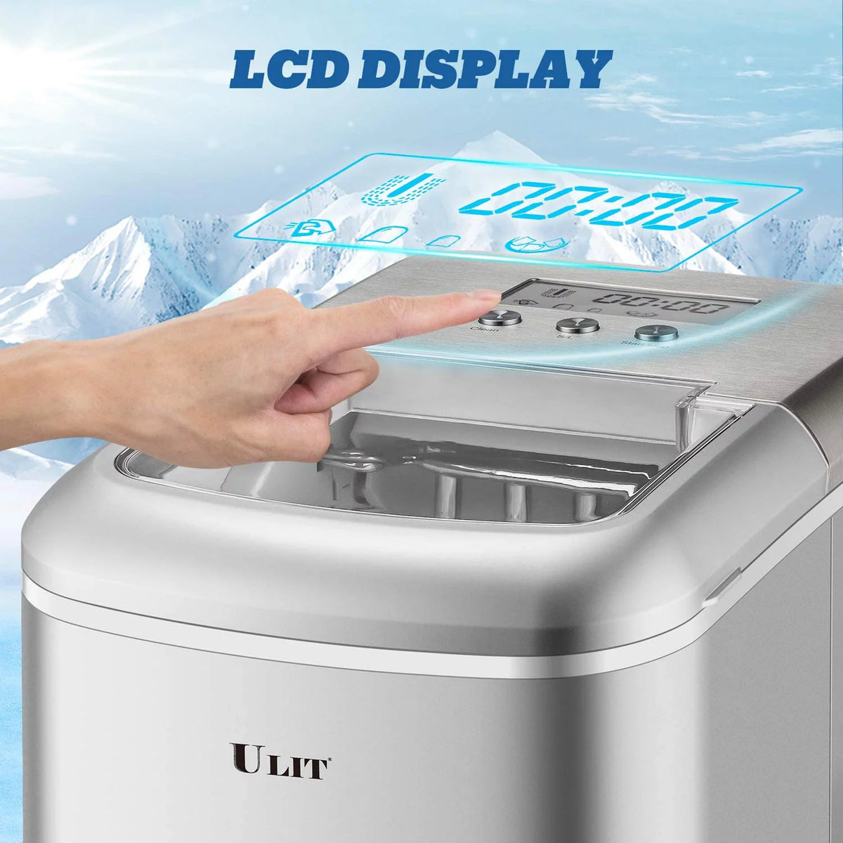 Countertop Ice Maker with Ice Scoop and Basket, Silver I3174